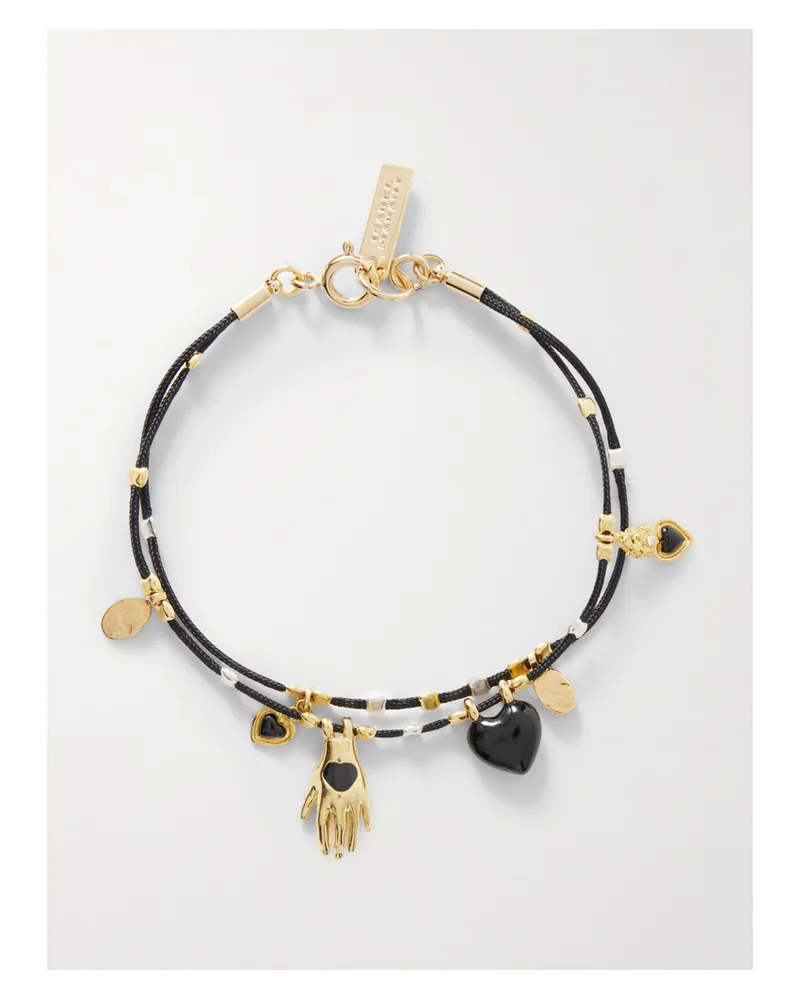 Isabel Marant Kordelarmband Mit Emaille, Kristallen, Gold- Und Silberfarbenen Details - Schwarz Schwarz