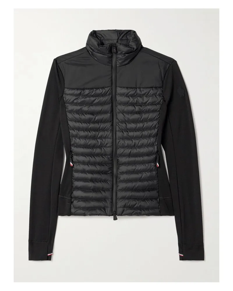 Moncler Power Grid Baselayer Aus Gestepptem Shell Und Polartec® Jersey Mit Daunenfüllung - Schwarz Schwarz