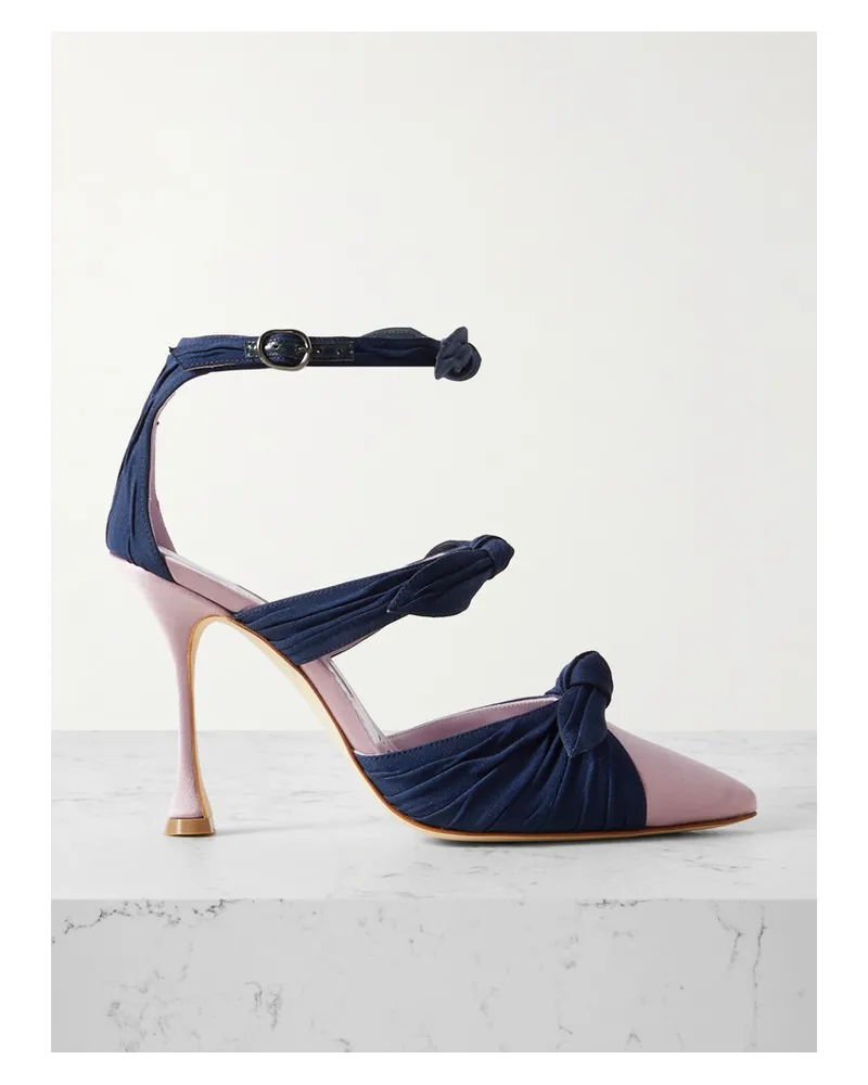 Manolo Blahnik Smyrna Pumps aus Veloursleder und Satin Lila