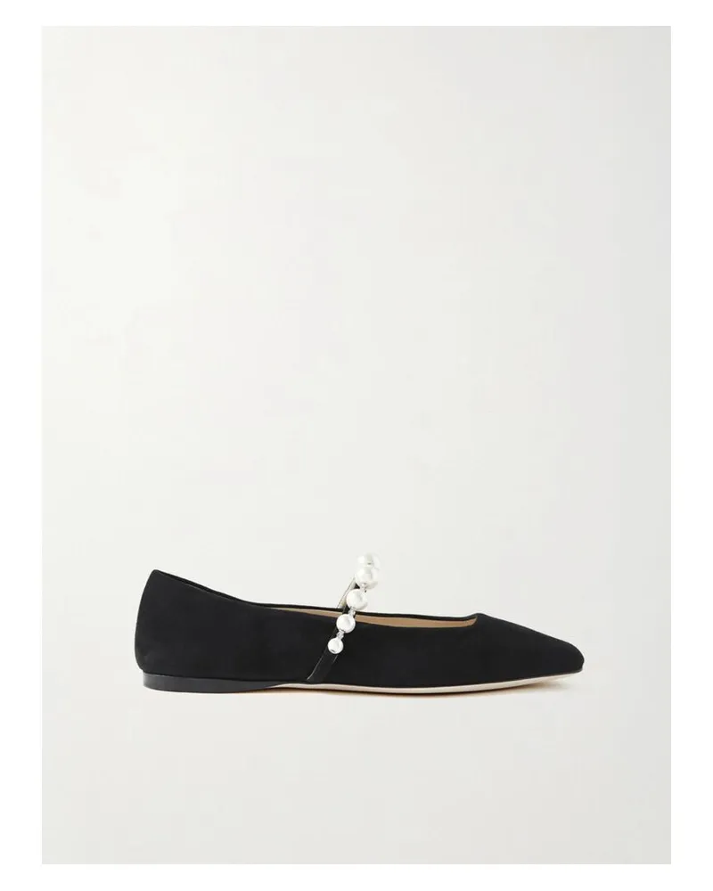 Jimmy Choo Ade Ballerinas Aus Veloursleder Mit Verzierungen - Schwarz Schwarz