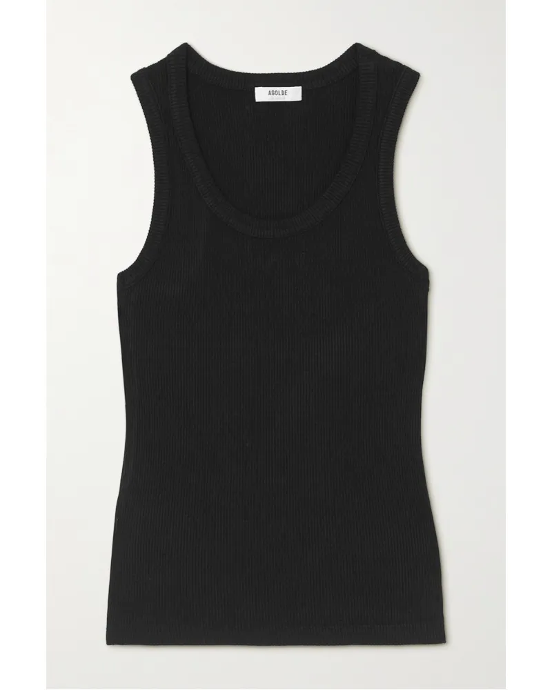 AGOLDE Poppy Tanktop aus Geripptem Jersey aus einer Biobaumwoll-tencel™-mischung Schwarz