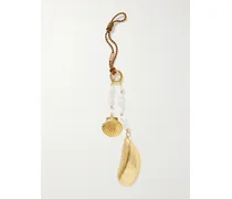 Schlüsselanhänger Mit Kordel, Perlen Und Vergoldeten Details