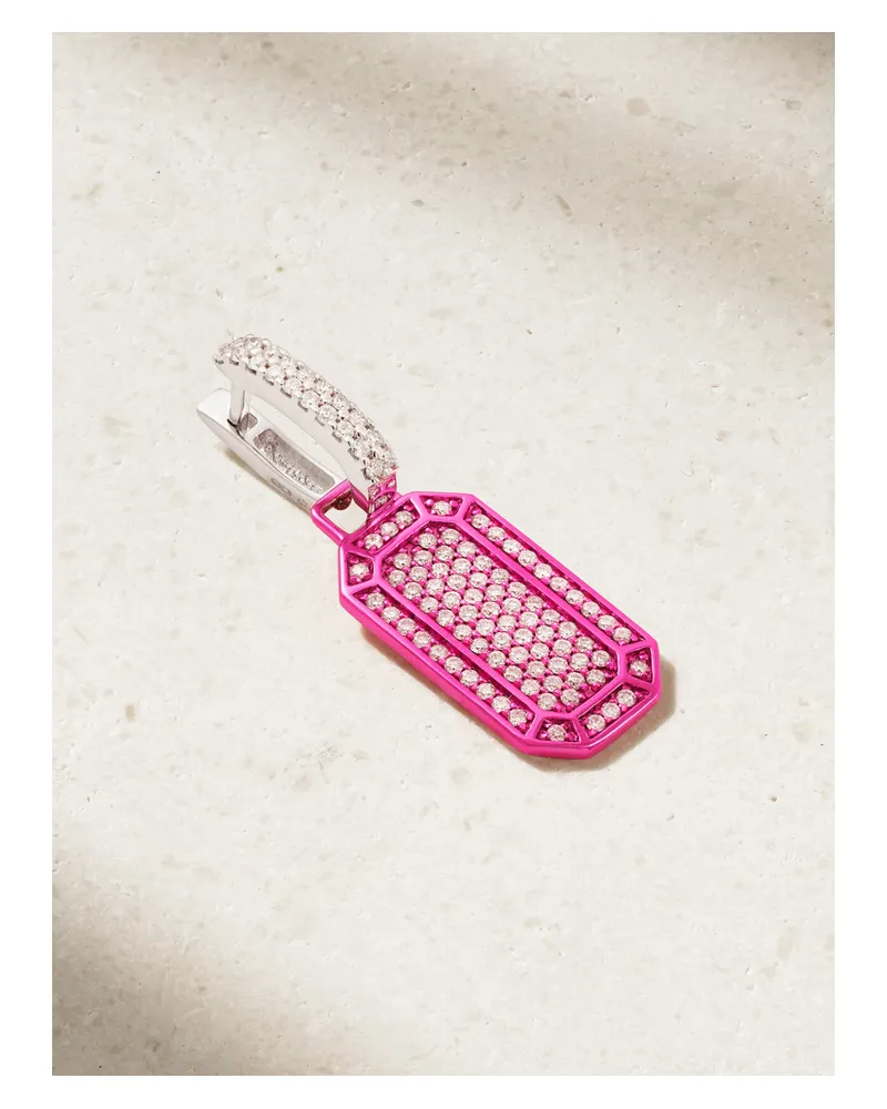 EÉRA Small Tag Einzelne Creole Aus Weißgold Mit Diamanten Gold