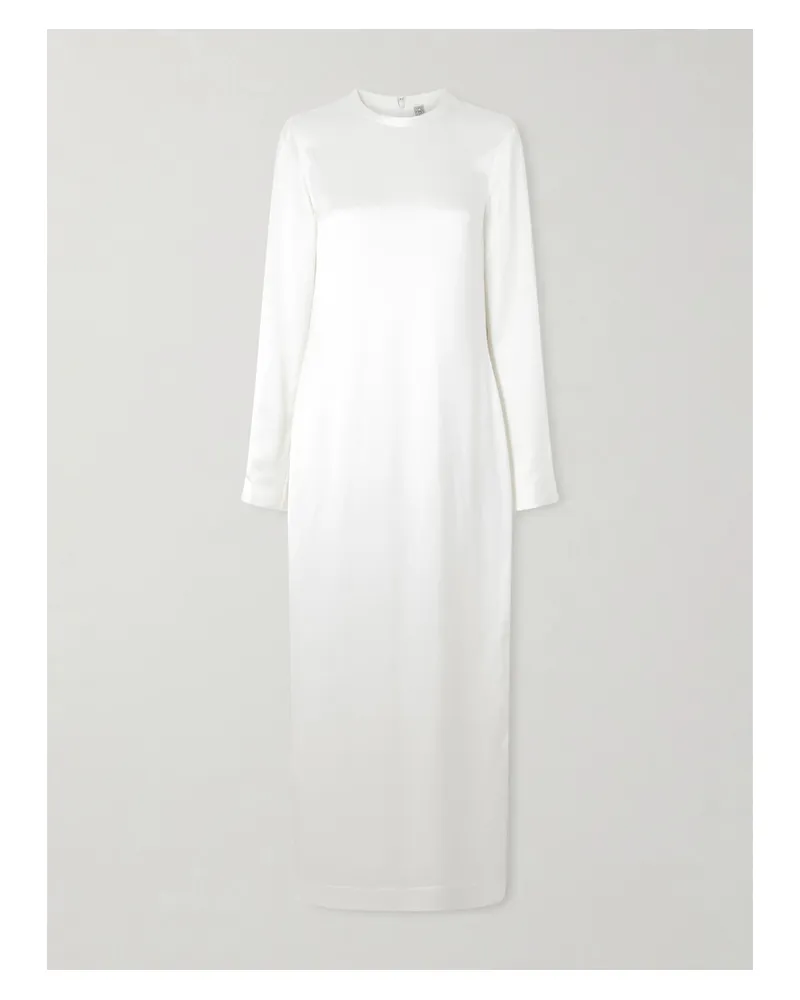 Totême Midikleid Aus Satin - Weiß Weiß