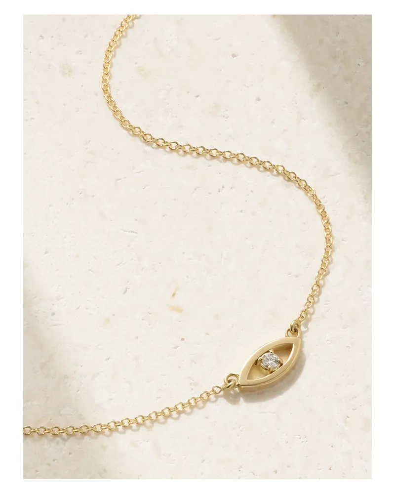 Jennifer Meyer Evil Eye Mini Kette Aus 18 Karat Gold Mit Diamant Gold