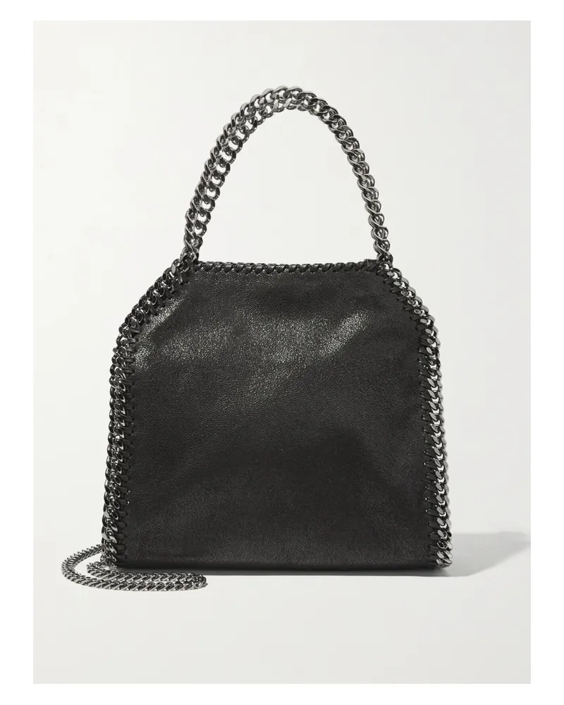 Stella McCartney The Falabella Mini Faux Brushed-leather Shoulder Bag - Black Black