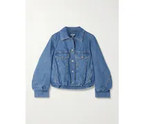 Gathered Denim Jacket - Blue
