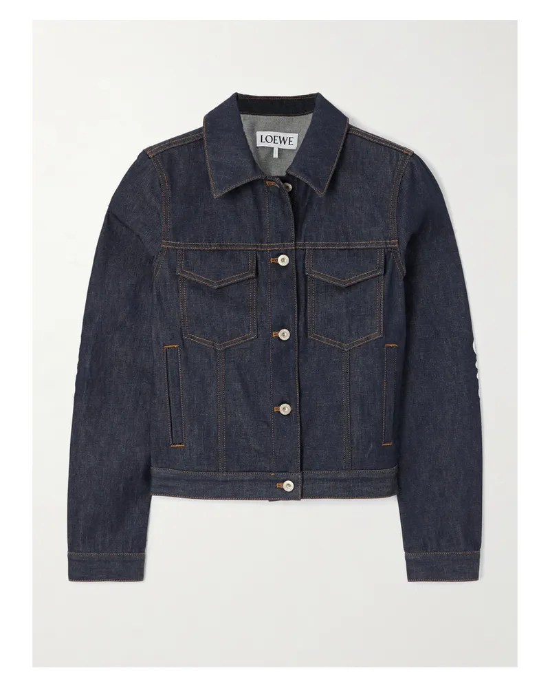 Loewe Anagram Appliquéd Denim Jacket - Blue Blue