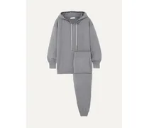 Gia London Silk And Cashmere-blend Hoodie And Track Pants Set - Gray