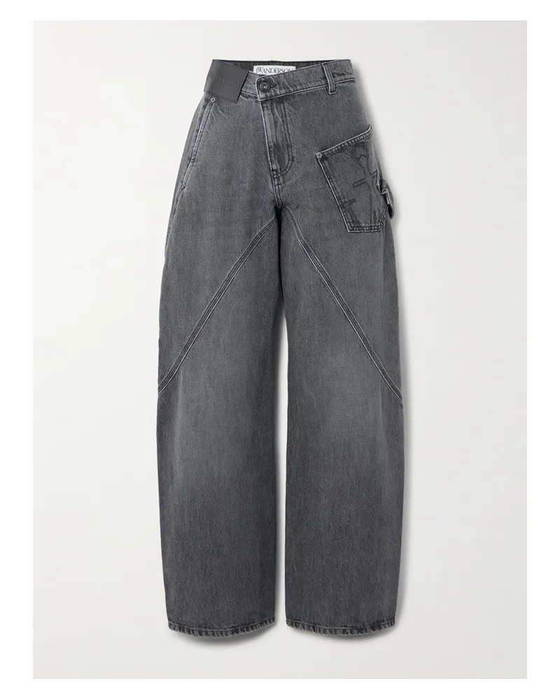 J.W.Anderson Twisted Hoch Sitzende Jeans mit Ziernähten Grau