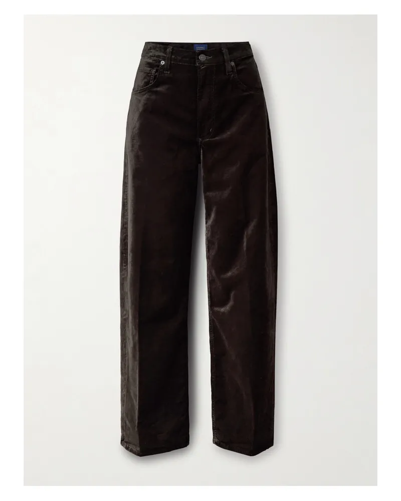 Citizens of humanity Ayla Baggy Cotton-blend Velvet Wide-leg Pants - Brown Brown
