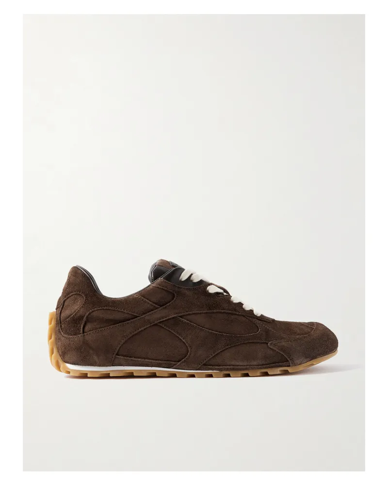 Bottega Veneta Orbit Flash Sneakers Aus Veloursleder Mit Lederbesätzen - Braun Braun