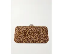 Carry Secrets Embellished Leopard-print Calf Hair Clutch - Animal Print
