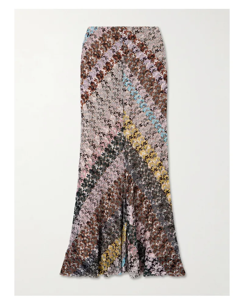 Missoni Maxirock Aus Gestreiftem Metallic-häkelstrick - Mehrfarbig Mehrfarbig
