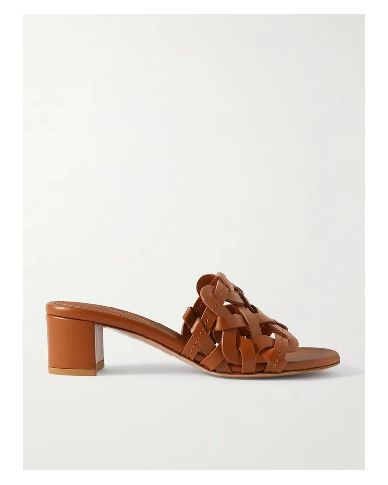 Gianvito Rossi Amalfi 45 Sandalen Aus Geflochtenem Leder - Braun Braun