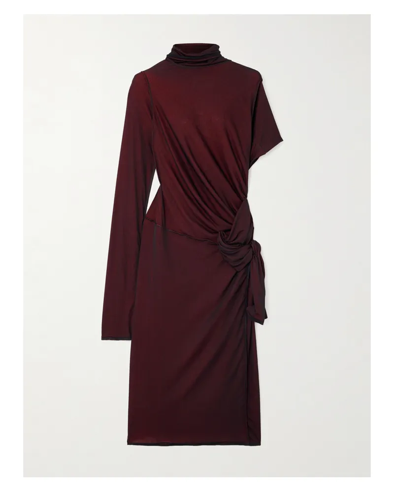 Maison Margiela Asymmetrisches Midikleid Aus Jersey Mit Knoten - Rot Rot