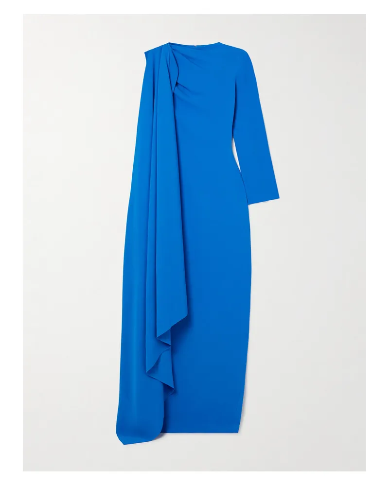 Solace London Lydia Asymmetrische Robe Aus Crêpe Mit Raffungen - Blau Blau