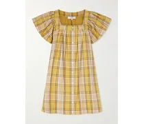 Copeland Plaid Cotton-poplin Mini Dress - Yellow