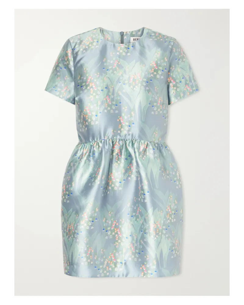 BERNADETTE Lily Of The Valley Crepe Mini Dress - Blue Blue