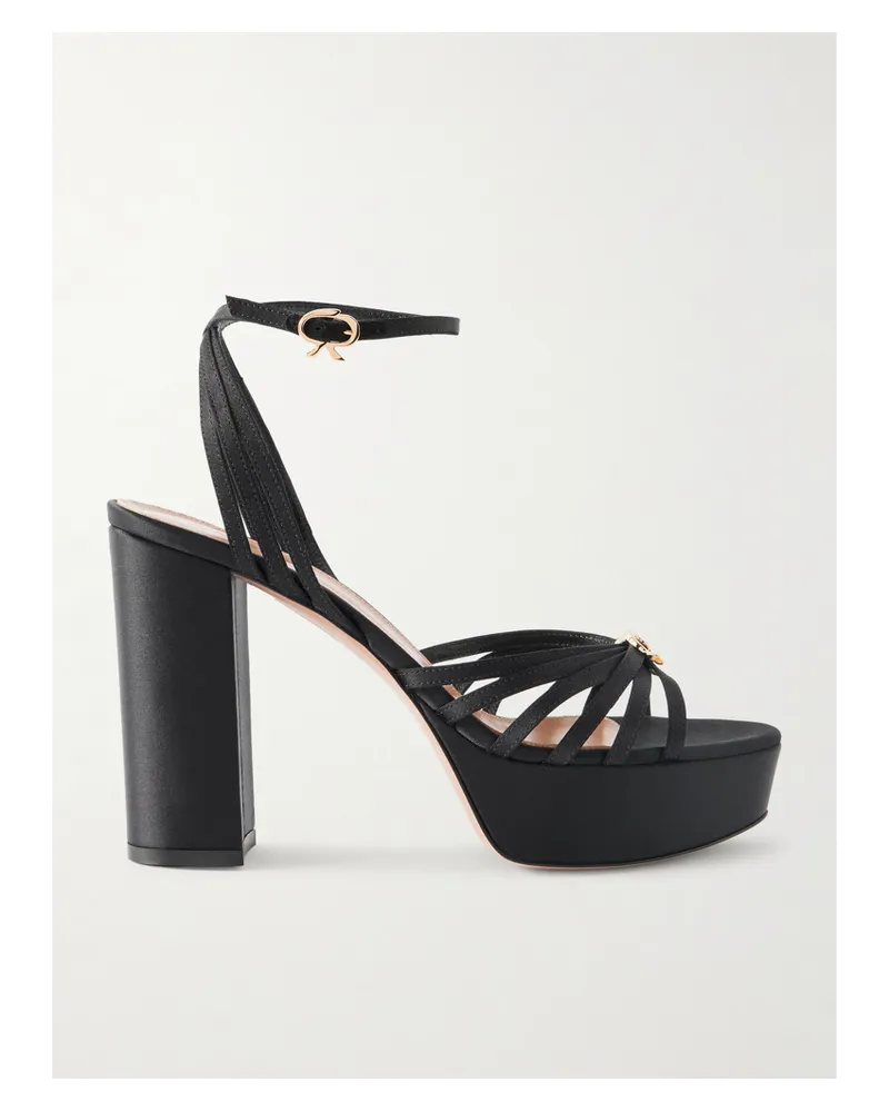 Gianvito Rossi Rita 110 Satin Platform Sandals - Black Black