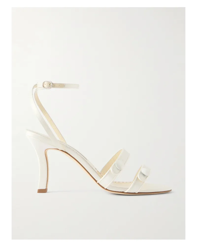 Manolo Blahnik Neusita 90 Sandalen Aus Satin - Creme Creme