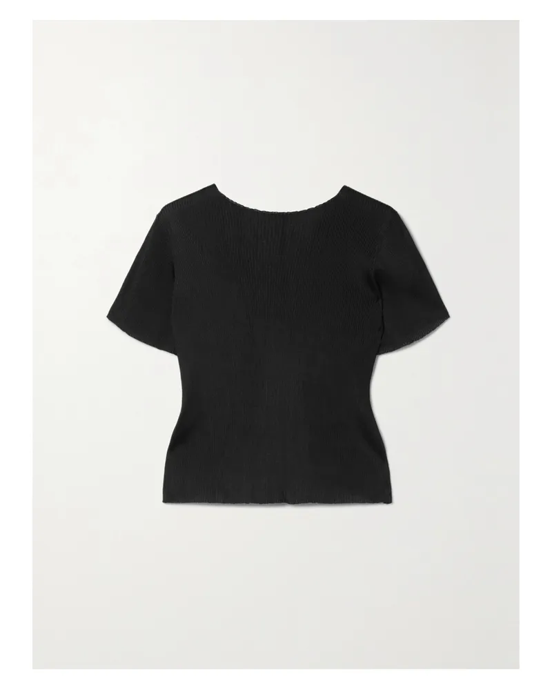 The Row Fuku Rückenfreies T-shirt Aus Rippstrick - Schwarz Schwarz