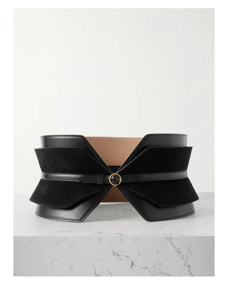 Alaïa Taillengürtel Aus Leder Und Veloursleder - Schwarz Schwarz
