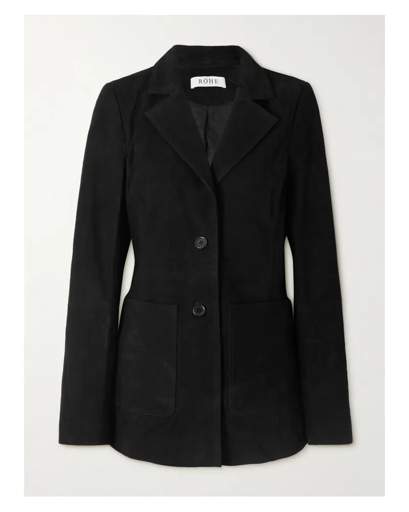 Róhe Blazer Aus Veloursleder - Schwarz Schwarz