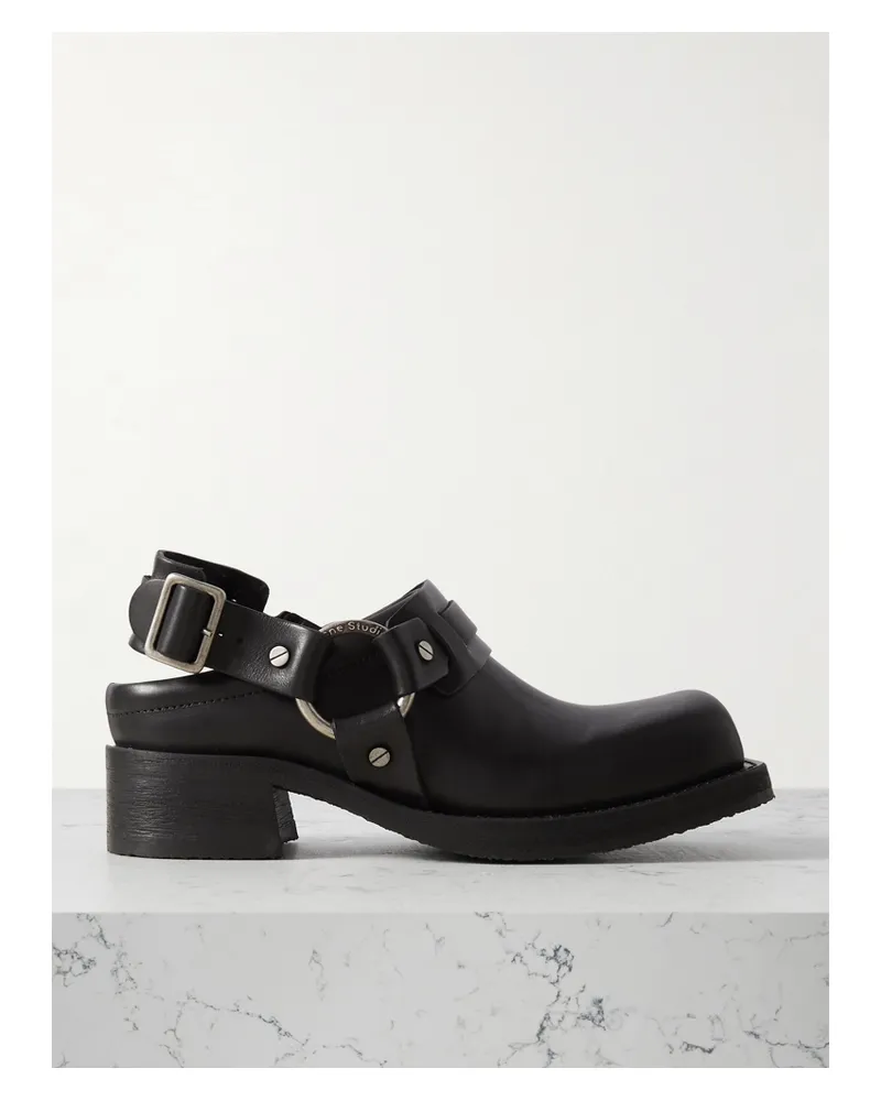 Acne Studios Slingback-schuhe Aus Leder - Schwarz Schwarz