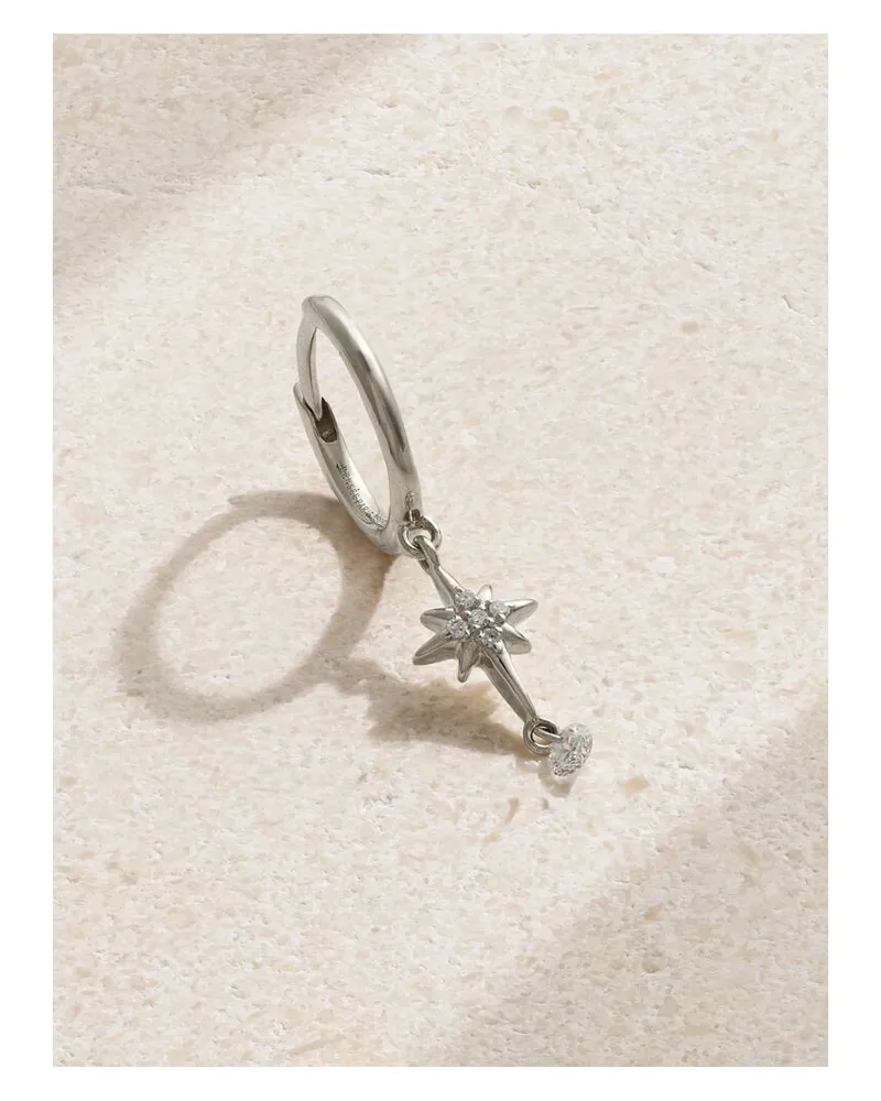 PERSEE North Star Einzelne Creole Aus 18 Karat Weißgold Mit Diamanten Gold