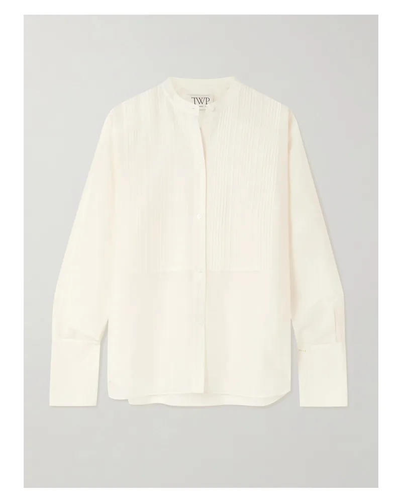 TWP The Night Before Hemd Aus Voile Aus Einer Baumwoll-seidenmischung Mit Biesen - Weiß Weiß