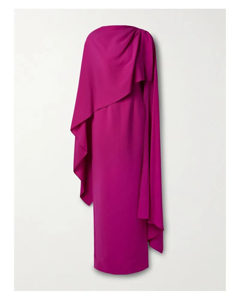 Roksanda Ilincic Demetria Robe Aus Crêpe Mit Falten Und Cape - Pink Pink