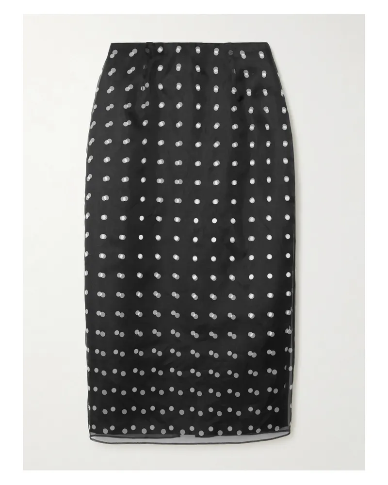 EMILIA WICKSTEAD Bethan Mehrlagiger Rock Aus Recyceltem Organza Und Recycelter Faille Mit Polka-dots - Schwarz Schwarz