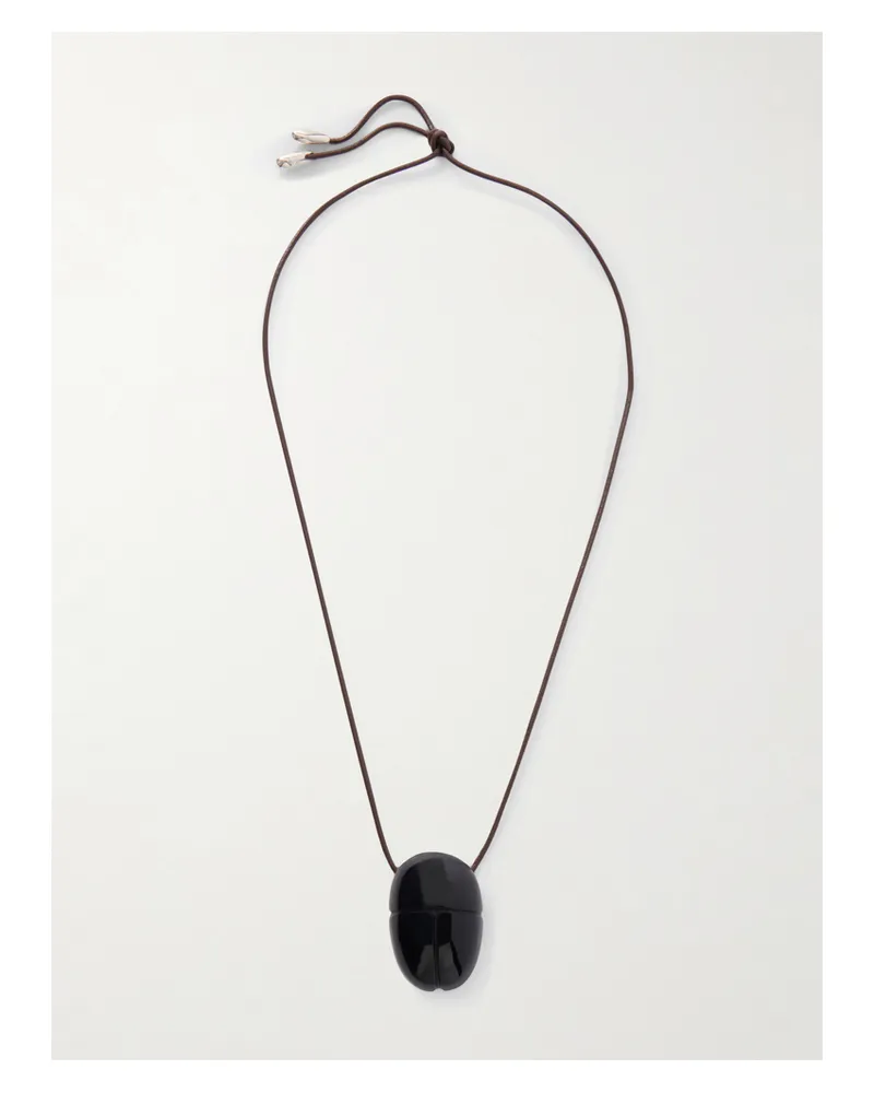 Sophie Buhai Scarab Silver Onyx Necklace - Black Black