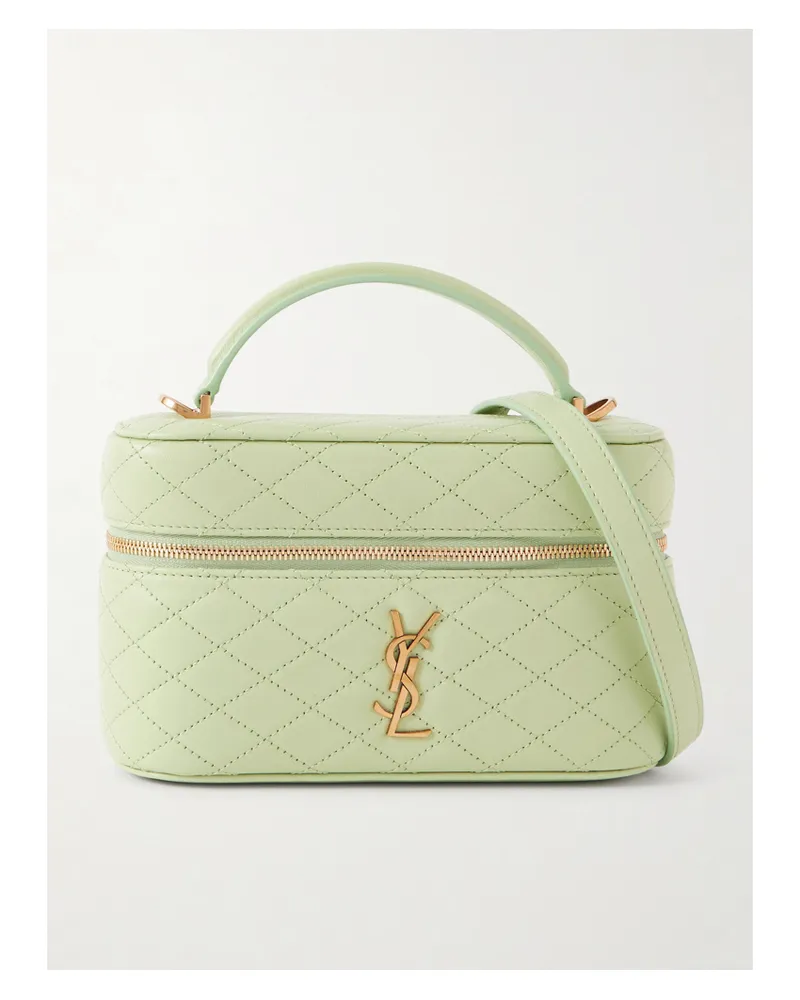 Saint Laurent Gaby Vanity Leather Shoulder Bag - Green Green
