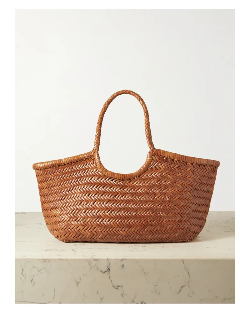 Dragon Diffusion Nantucket Large Woven Leather Tote - Brown Brown