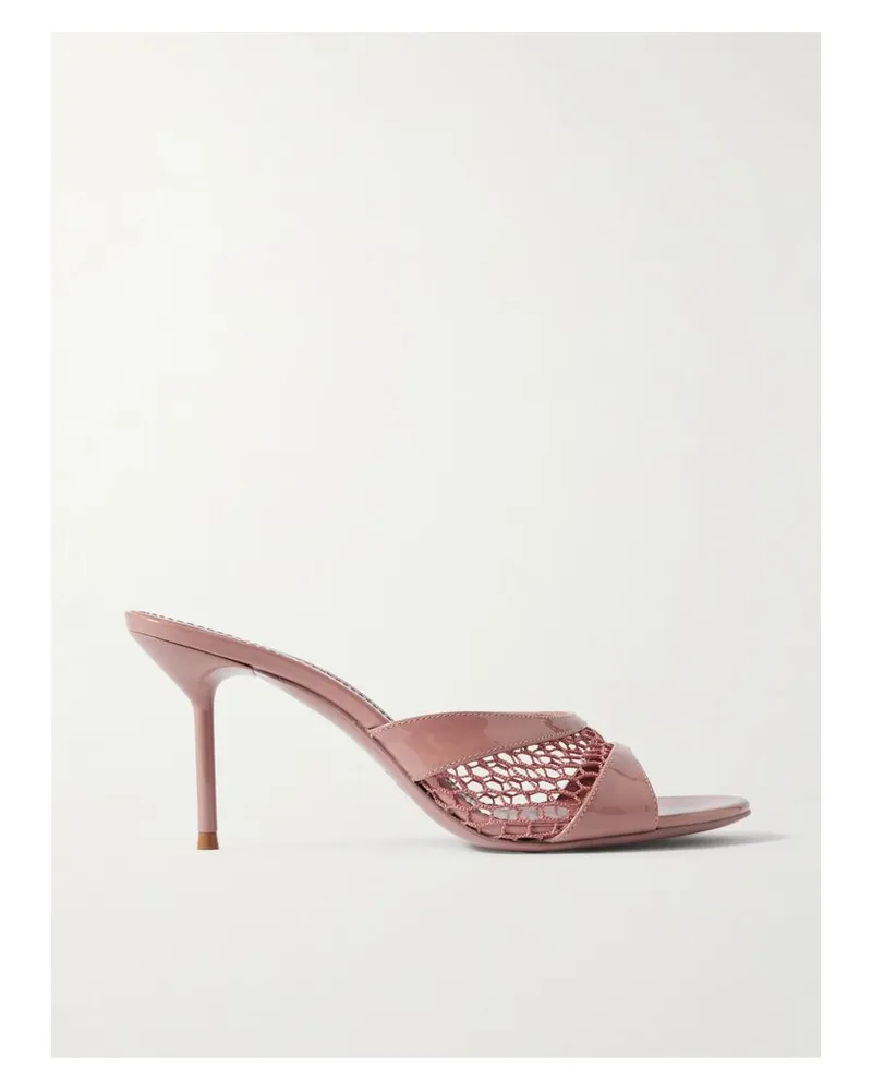Paris Texas Lidia Mules Aus Mesh Und Lackleder - Pink Pink