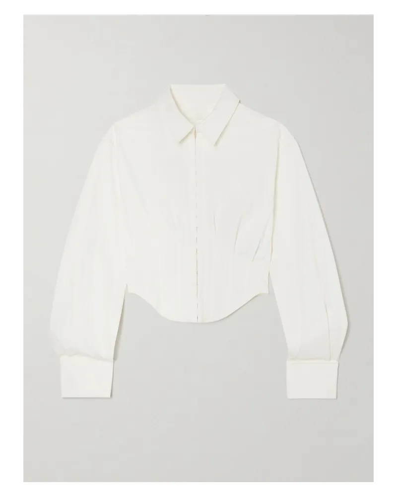 Dion Lee Verkürztes Hemd Aus Popeline Aus Einer Baumwollmischung - Weiß Weiß