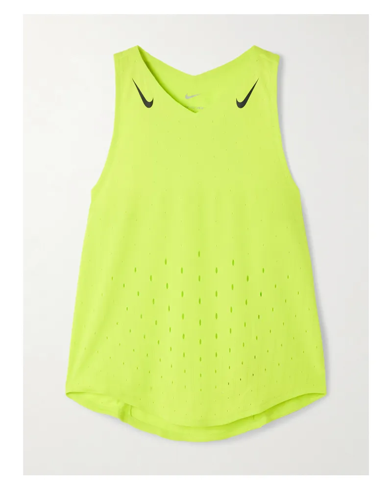 Nike Aeroswift Tanktop Aus Perforiertem „dri-fit Adv“-material - Gelb Gelb