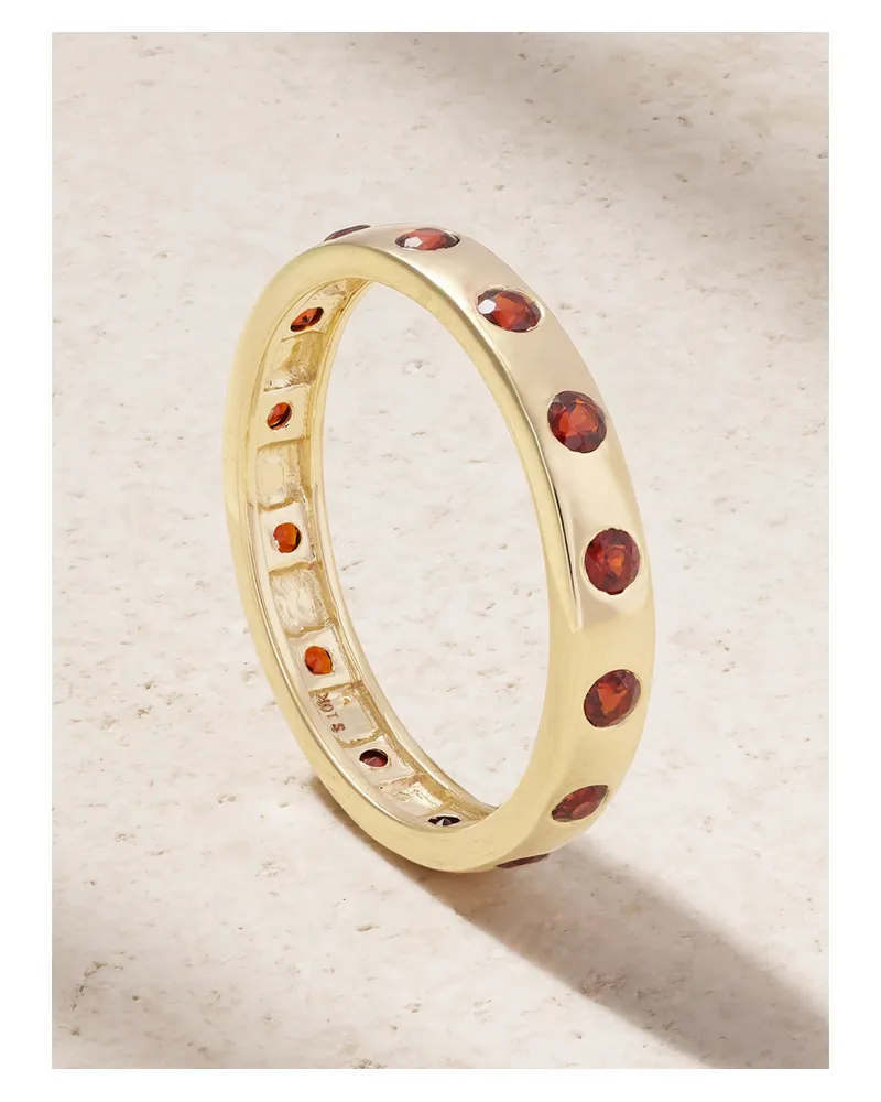 Stone & Strand Fauvist Form Ring Aus 10 Karat Gold Mit Granaten Gold