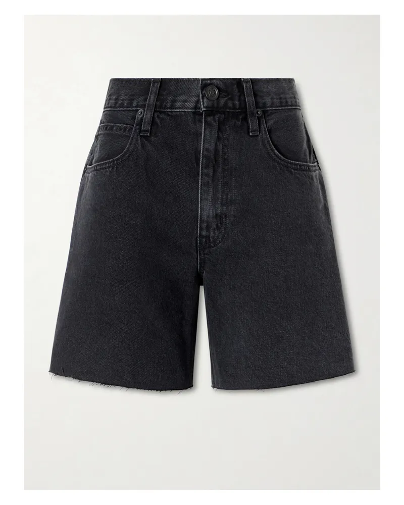 SLVRLAKE Sienna Frayed Denim Shorts - Black Black