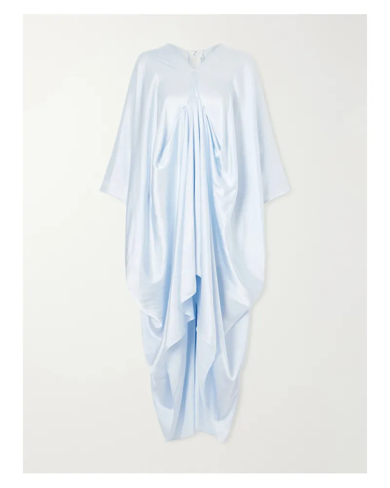 Camilla Draped Silk-satin Kaftan - Blue Blue