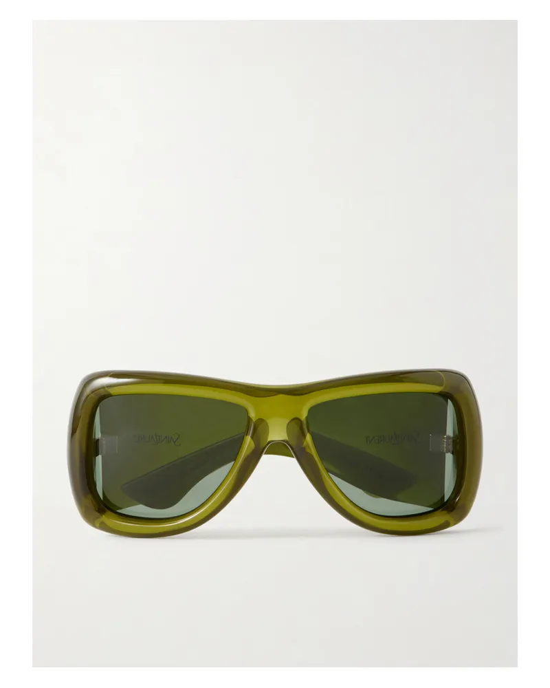 Saint Laurent Sl 902 Howl D-frame Acetate Sunglasses - Green Green