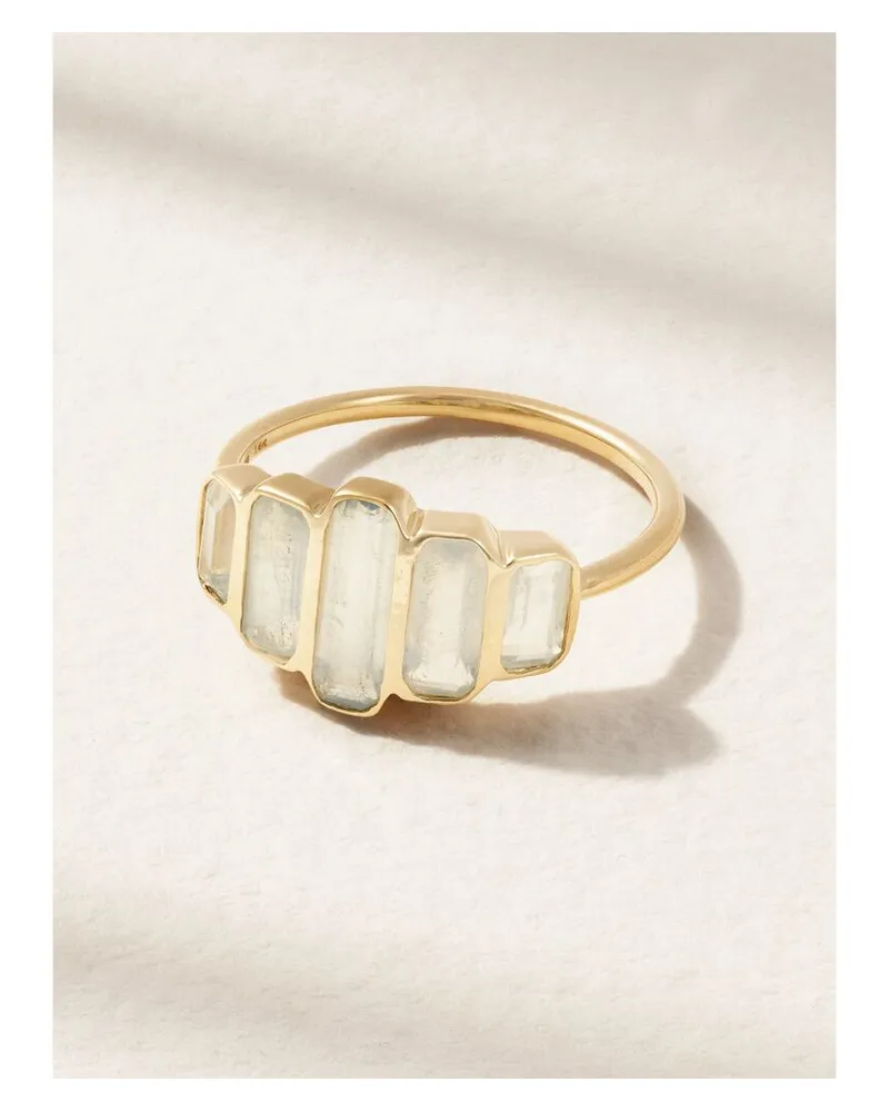 Melissa Joy Manning Cityscape Ring Aus Recyceltem 14 Karat Gold Mit Aquamarinen Gold