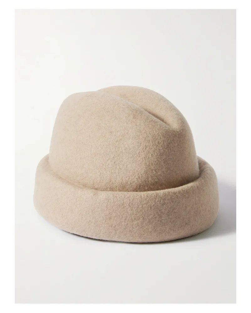 Gigi Burris Sharina Wool-felt Cap - Cream Cream