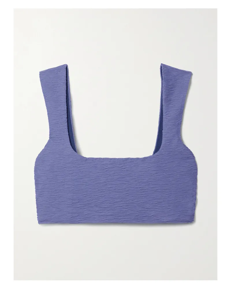 Mara Hoffman Raina Bikini-oberteil Aus Recyceltem Stretch-matelassé - Blau Blau