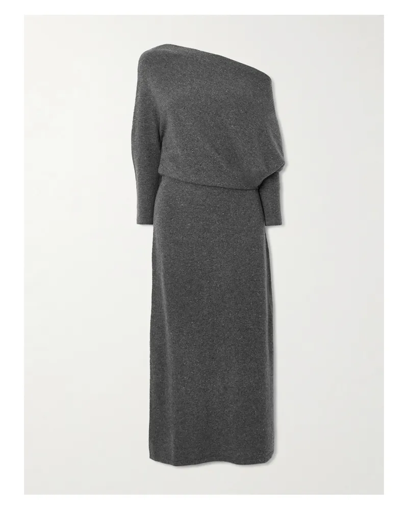 Altuzarra Kasos Asymmetrisches Midikleid Aus Gebürstetem Kaschmir - Grau Grau