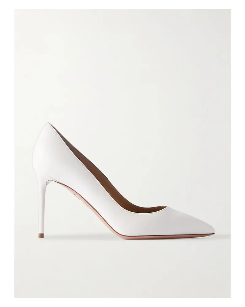 Aquazzura Purist 85 Pumps Aus Leder - Weiß Weiß