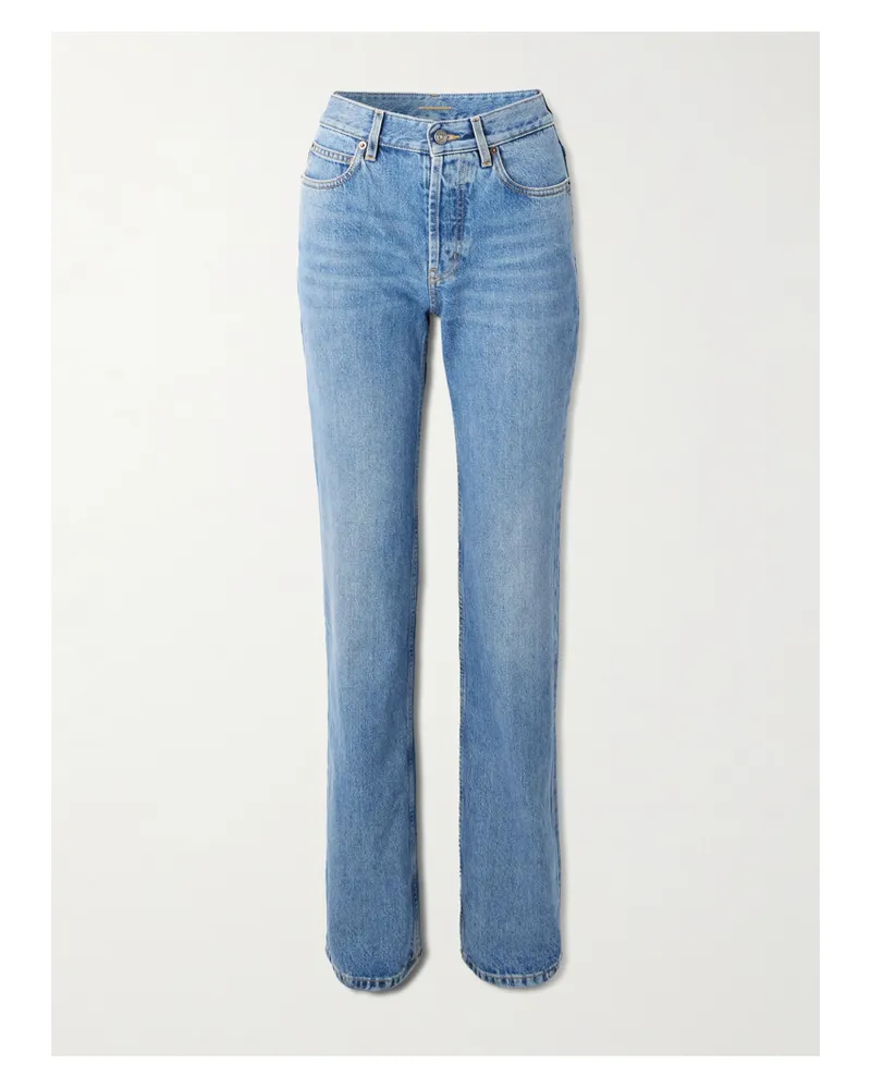 Saint Laurent Nico Mid-rise Straight-leg Jeans - Blue Blue