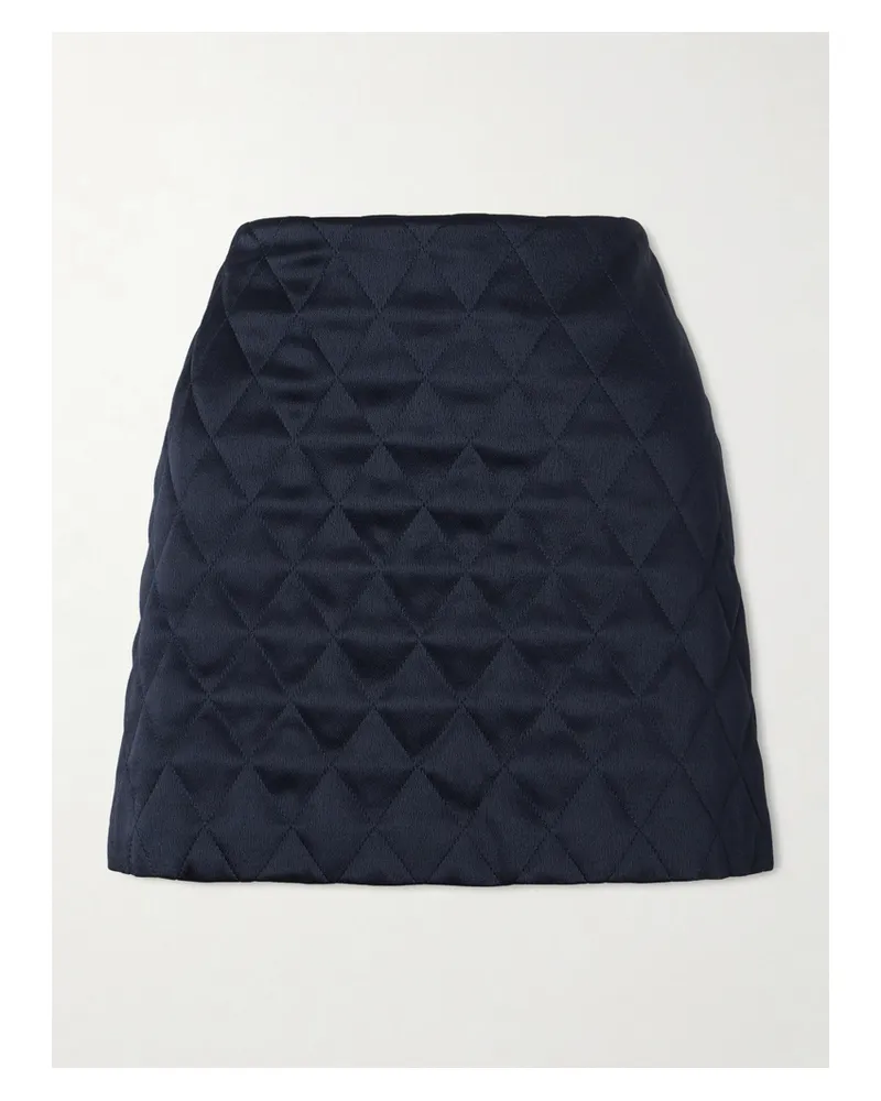 Blazé Milano Novalis Coci Quilted Satin-crepe Mini Skirt - Blue Blue